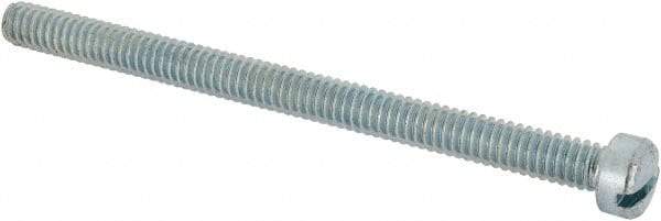 Value Collection - 1/4-20 UNC, 3-1/2" Length Under Head Slotted Drive Machine Screw - Fillister Head, Grade J82 Steel, Zinc-Plated Finish, Without Washer - Americas Industrial Supply