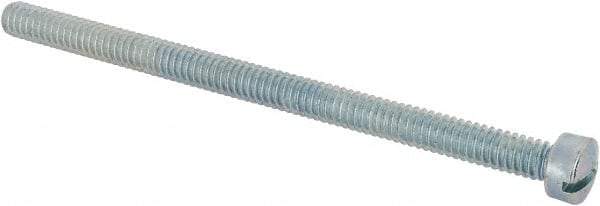 Value Collection - 1/4-20 UNC, 4" Length Under Head Slotted Drive Machine Screw - Fillister Head, Grade J82 Steel, Zinc-Plated Finish, Without Washer - Americas Industrial Supply