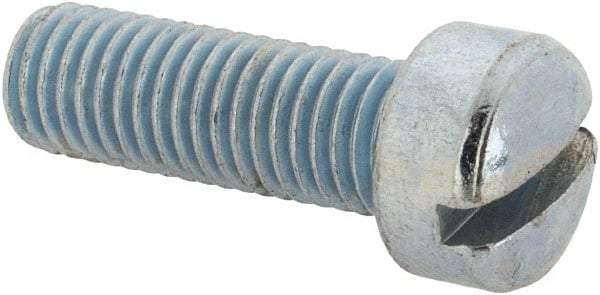 Value Collection - 1/4-28 UNF, 3/4" Length Under Head Slotted Drive Machine Screw - Fillister Head, Grade J82 Steel, Zinc-Plated Finish, Without Washer - Americas Industrial Supply