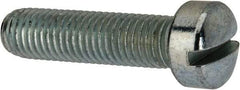 Value Collection - 1/4-28 UNF, 1" Length Under Head Slotted Drive Machine Screw - Fillister Head, Grade J82 Steel, Zinc-Plated Finish, Without Washer - Americas Industrial Supply