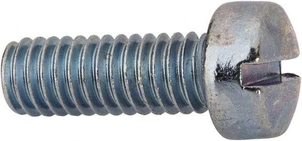 Value Collection - 5/16-18 UNC, 7/8" Length Under Head Slotted Drive Machine Screw - Fillister Head, Grade J82 Steel, Zinc-Plated Finish, Without Washer - Americas Industrial Supply