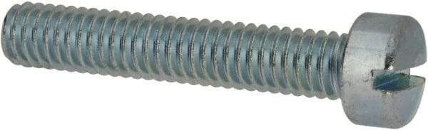 Value Collection - 5/16-18 UNC, 1-3/4" Length Under Head Slotted Drive Machine Screw - Fillister Head, Grade J82 Steel, Zinc-Plated Finish, Without Washer - Americas Industrial Supply