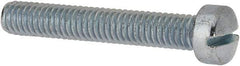 Value Collection - 5/16-18 UNC, 2" Length Under Head Slotted Drive Machine Screw - Fillister Head, Grade J82 Steel, Zinc-Plated Finish, Without Washer - Americas Industrial Supply