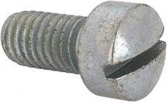 Value Collection - 3/8-16 UNC, 3/4" Length Under Head Slotted Drive Machine Screw - Fillister Head, Grade J82 Steel, Zinc-Plated Finish, Without Washer - Americas Industrial Supply