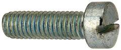 Value Collection - 3/8-16 UNC, 1-1/4" Length Under Head Slotted Drive Machine Screw - Fillister Head, Grade J82 Steel, Zinc-Plated Finish, Without Washer - Americas Industrial Supply