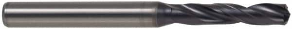 Kennametal - 12mm 140° Spiral Flute Solid Carbide Screw Machine Drill Bit - TiAlN Finish, Right Hand Cut, 55mm Flute Length, 102mm OAL, Standard Point, Straight Shank, Through Coolant - Americas Industrial Supply