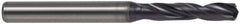 Kennametal - 0.6299" 140° Spiral Flute Solid Carbide Screw Machine Drill Bit - TiAlN Finish, Right Hand Cut, 65mm Flute Length, 115mm OAL, Standard Point, Straight Shank, Through Coolant - Americas Industrial Supply