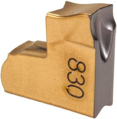 Iscar - TAG J IC830 Grade, 0.118" Cutting Width, Carbide Cutoff Insert - 6° Left Hand Lead Angle, 0.0079" Cnr Rad, TiAlN Coated, Single End - Americas Industrial Supply