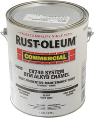 Rust-Oleum - 1 Gal Navy Gray Gloss Finish Alkyd Enamel Paint - 278 to 509 Sq Ft per Gal, Interior/Exterior, Direct to Metal, <100 gL VOC Compliance - Americas Industrial Supply