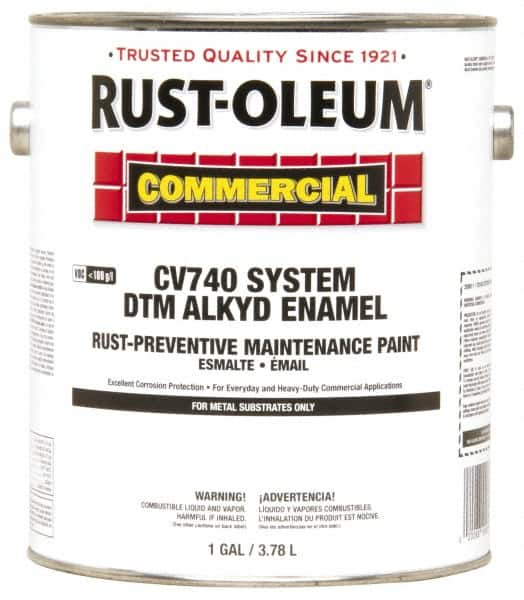 Rust-Oleum - 1 Gal Safety Red Gloss Finish Alkyd Enamel Paint - 278 to 509 Sq Ft per Gal, Interior/Exterior, Direct to Metal, <100 gL VOC Compliance - Americas Industrial Supply