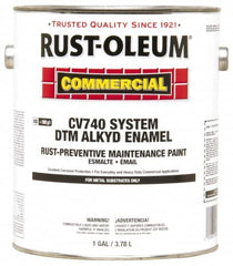 Rust-Oleum - 1 Gal Safety Red Gloss Finish Alkyd Enamel Paint - 278 to 509 Sq Ft per Gal, Interior/Exterior, Direct to Metal, <100 gL VOC Compliance - Americas Industrial Supply