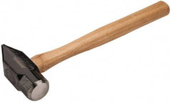 Paramount - 3 Lb Head Blacksmith's Hammer - 14-1/2" OAL, 12" Long Wood Handle, 2-1/4" Face Diam - Americas Industrial Supply