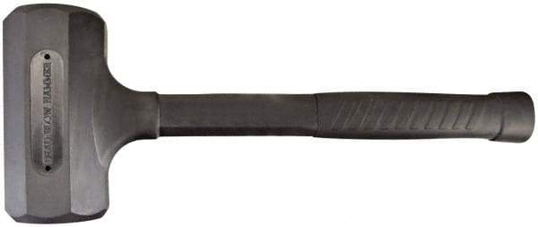 Paramount - 52 oz Head 2-1/8" Face Diam Rubber Dead Blow Hammer - 14-5/8" OAL, Rubber-Covered Steel Handle - Americas Industrial Supply