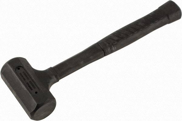 Paramount - 18 oz Head 1-1/2" Face Diam Rubber Dead Blow Hammer - 11-1/4" OAL, Rubber-Covered Steel Handle - Americas Industrial Supply