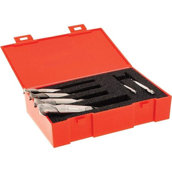 SGS - 1/8 to 1/2", 2 Flute Square End Mill Set - Uncoated, Solid Carbide, Double End, 1/8, 3/16, 1/4, 5/16, 3/8, 1/2" Shank Diam, Centercutting - Americas Industrial Supply