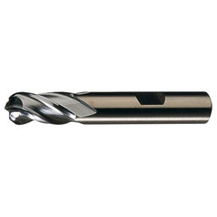 ‎1″ Dia. × 1″ Shank × 2″ DOC × 4-1/2″ OAL, HSSCoPM Bright, Spiral , 4 Flute, CW Helix, Weldon, Ballnose End Mill