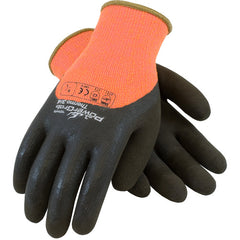 ‎41-1475/M Insulated Seamless Knit - PowerGrab Thermo - HV Orange Acrylic Terry Shell - 3/4 Dip Latex MF Grip - Exact Industrial Supply