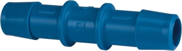 Made in USA - 1/2" Barb, HDPE Single Barbed Tube Straight Coupler - Blue, Male - Americas Industrial Supply