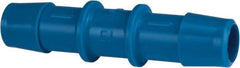 Made in USA - 1/2" Barb, HDPE Single Barbed Tube Straight Coupler - Blue, Male - Americas Industrial Supply