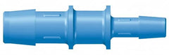 Made in USA - 1 x 1/2" Barb, Kynar Single Barbed Tube Reducer - Blue, Male - Americas Industrial Supply