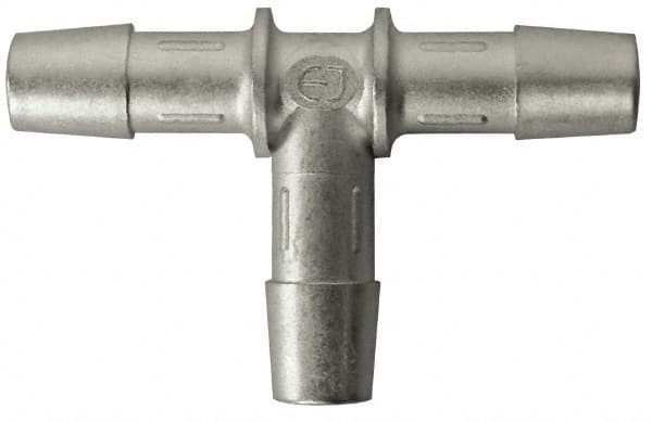 Made in USA - 0.685" Tube ID, Metal Barbed Tube Tee - Stainless Steel - Americas Industrial Supply