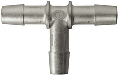 Made in USA - 0.685" Tube ID, Metal Barbed Tube Tee - Stainless Steel - Americas Industrial Supply