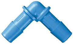 Made in USA - 1/2" Barb, HDPE Single Barbed Tube Elbow - Blue, Male - Americas Industrial Supply