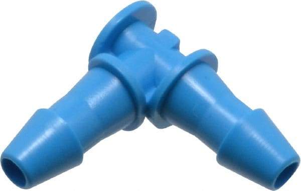 Made in USA - 1/8" Barb, HDPE Single Barbed Tube Elbow - Blue, Male - Americas Industrial Supply