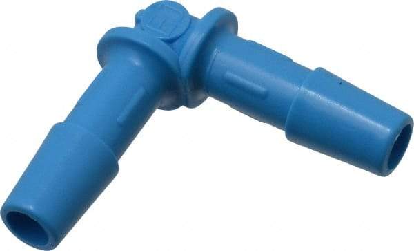 Made in USA - 1/4" Barb, HDPE Single Barbed Tube Elbow - Blue, Male - Americas Industrial Supply