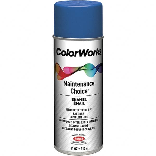 Krylon - Royal Blue, Enamel Spray Paint - 15 to 18 Sq Ft per Can, 16 oz Container, Use on General Industrial Maintenance & Touch-up Work - Americas Industrial Supply