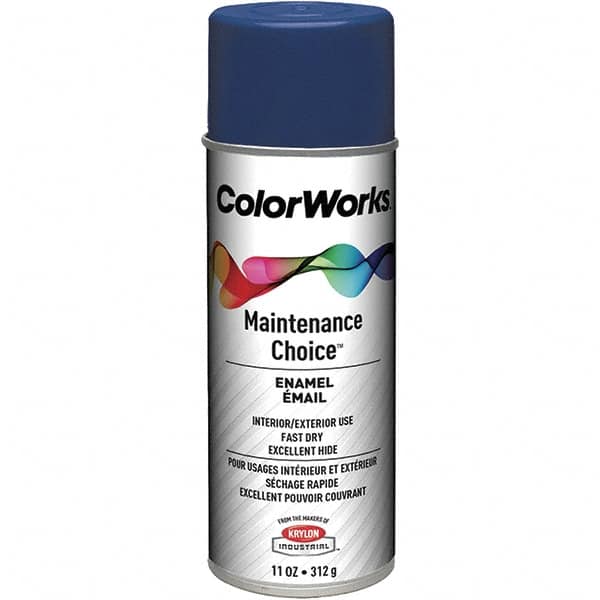 Krylon - Navy Blue, Enamel Spray Paint - 15 to 18 Sq Ft per Can, 16 oz Container, Use on General Industrial Maintenance & Touch-up Work - Americas Industrial Supply