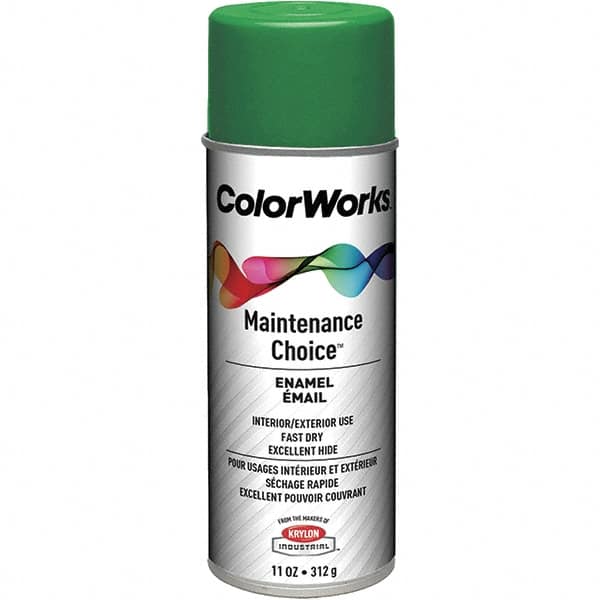 Krylon - Emerald Green, Enamel Spray Paint - 15 to 18 Sq Ft per Can, 16 oz Container, Use on General Industrial Maintenance & Touch-up Work - Americas Industrial Supply