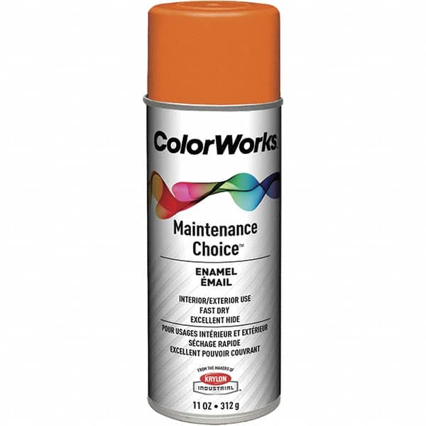 Krylon - Safety Orange, Enamel Spray Paint - 15 to 18 Sq Ft per Can, 16 oz Container, Use on General Industrial Maintenance & Touch-up Work - Americas Industrial Supply