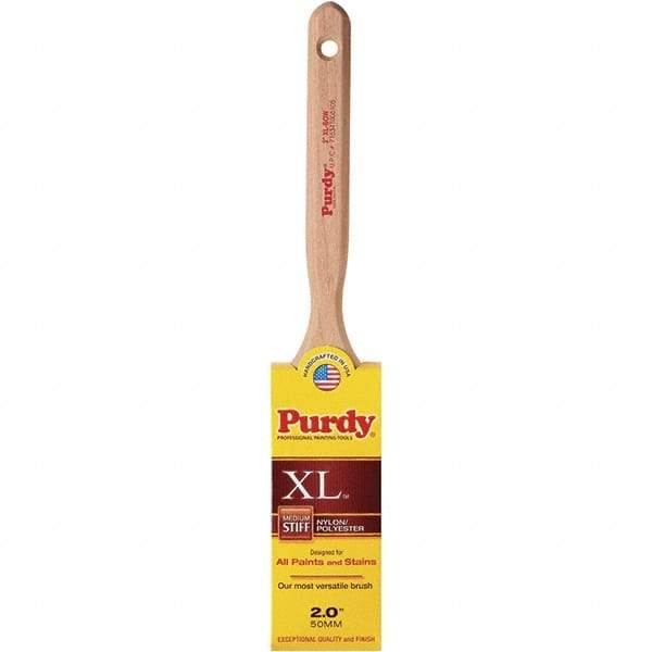 Purdy - 2" Flat Synthetic Sash Brush - 2-11/16" Bristle Length, 6" Wood Handle - Americas Industrial Supply