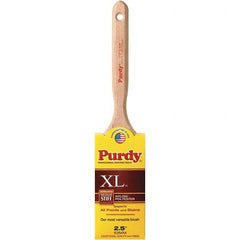 Purdy - 2-1/2" Flat Synthetic Sash Brush - 2-15/16" Bristle Length, 6" Wood Fluted Handle - Americas Industrial Supply
