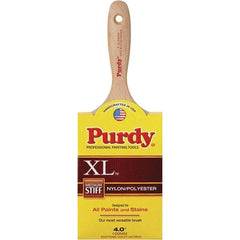 Purdy - 4" Synthetic General Purpose Paint Brush - 3-15/16" Bristle Length, 6" Wood Beavertail Handle - Americas Industrial Supply