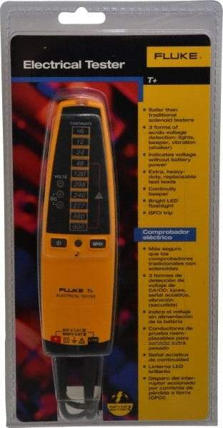 Fluke - 12 VAC/VDC to 600 VAC/VDC, Voltage Tester - LCD and LED Display, +/-2% Basic DC Accuracy, AAA Power Supply - Americas Industrial Supply