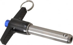 Gibraltar - 5/8" Diam, 2-1/2" Usable Length, T Handle, Quick Release Pin - Grade 17-4 Stainless Steel, Bright Finish - Americas Industrial Supply