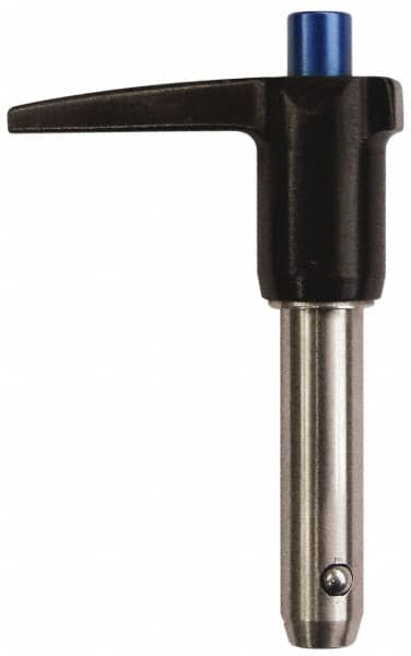 Gibraltar - 3/8" Diam, 5-1/2" Usable Length, L Handle, Quick Release Pin - Grade 17-4 Stainless Steel, Bright Finish - Americas Industrial Supply