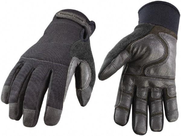 Youngstown - Size XL (10) Synthetic Leather/Microfleece Waterproof & Cold & Heat Protection Work Gloves - For General Purpose, Uncoated, Hook & Loop Cuff, Full Fingered, Stealth, Paired - Americas Industrial Supply