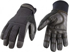 Youngstown - Size XL (10) Synthetic Leather/Microfleece Waterproof & Cold & Heat Protection Work Gloves - For General Purpose, Uncoated, Hook & Loop Cuff, Full Fingered, Stealth, Paired - Americas Industrial Supply