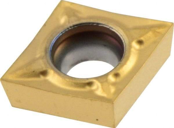 Seco - CCGT21.50.0 F1 Grade CP500 Carbide Turning Insert - TiAlN/TiN Finish, 80° Diamond, 1/4" Inscr Circle, 3/32" Thick, 0.0039" Corner Radius - Americas Industrial Supply