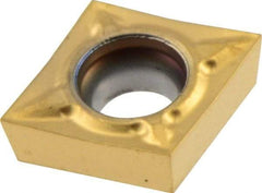 Seco - CCGT21.50.0 F1 Grade CP500 Carbide Turning Insert - TiAlN/TiN Finish, 80° Diamond, 1/4" Inscr Circle, 3/32" Thick, 0.0039" Corner Radius - Americas Industrial Supply