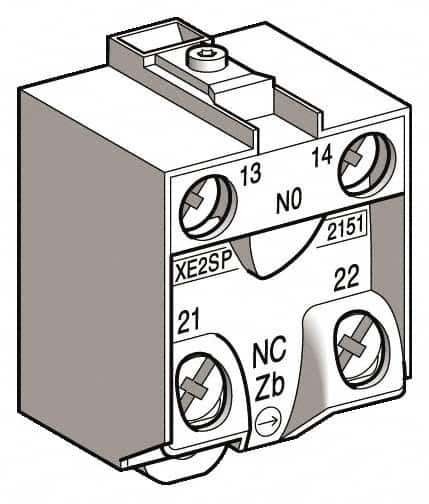 Telemecanique Sensors - NO/NC, Electrical Switch Contact Block - For Use with ZCD21, ZCKJ1, ZCKJ1D, ZCKL1, ZCKM1, ZCKS1, ZCP21 - Americas Industrial Supply