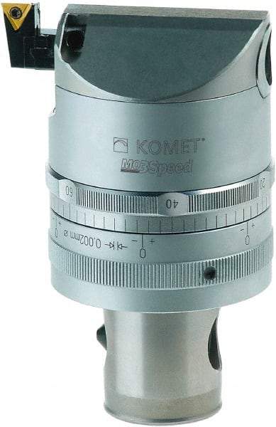 Komet - 32mm Body Diam, Manual Single Cutter Boring Head - 38mm to 50mm Bore Diam - Exact Industrial Supply