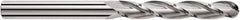 SGS - 12mm Diam, 75mm LOC, 3 Flute Solid Carbide Ball End Mill - TiCN Finish, Single End, 150mm OAL, 12mm Shank Diam, Spiral Flute - Americas Industrial Supply