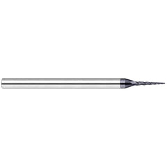 Harvey Tool - 5° per Side 0.06" Small End Diam 0.6" LOC 3-Flute Solid Carbide Tapered Ball End Mill - Exact Industrial Supply