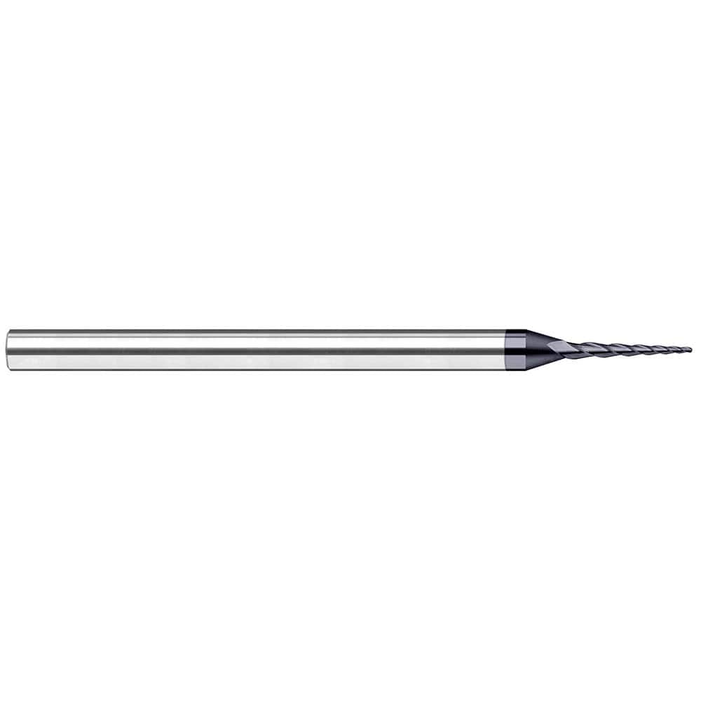 Harvey Tool - 7° per Side 0.045" Small End Diam 0.45" LOC 3-Flute Solid Carbide Tapered Ball End Mill - Exact Industrial Supply