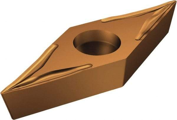 Sandvik Coromant - VBGT332 UM Grade 1125 Carbide Turning Insert - TiAlN/AlCr2O3 Finish, 35° Diamond, 3/8" Inscr Circle, 3/16" Thick, 1/32" Corner Radius - Americas Industrial Supply