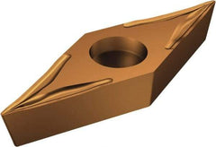 Sandvik Coromant - VBGT332 UM Grade 1125 Carbide Turning Insert - TiAlN/AlCr2O3 Finish, 35° Diamond, 3/8" Inscr Circle, 3/16" Thick, 1/32" Corner Radius - Americas Industrial Supply